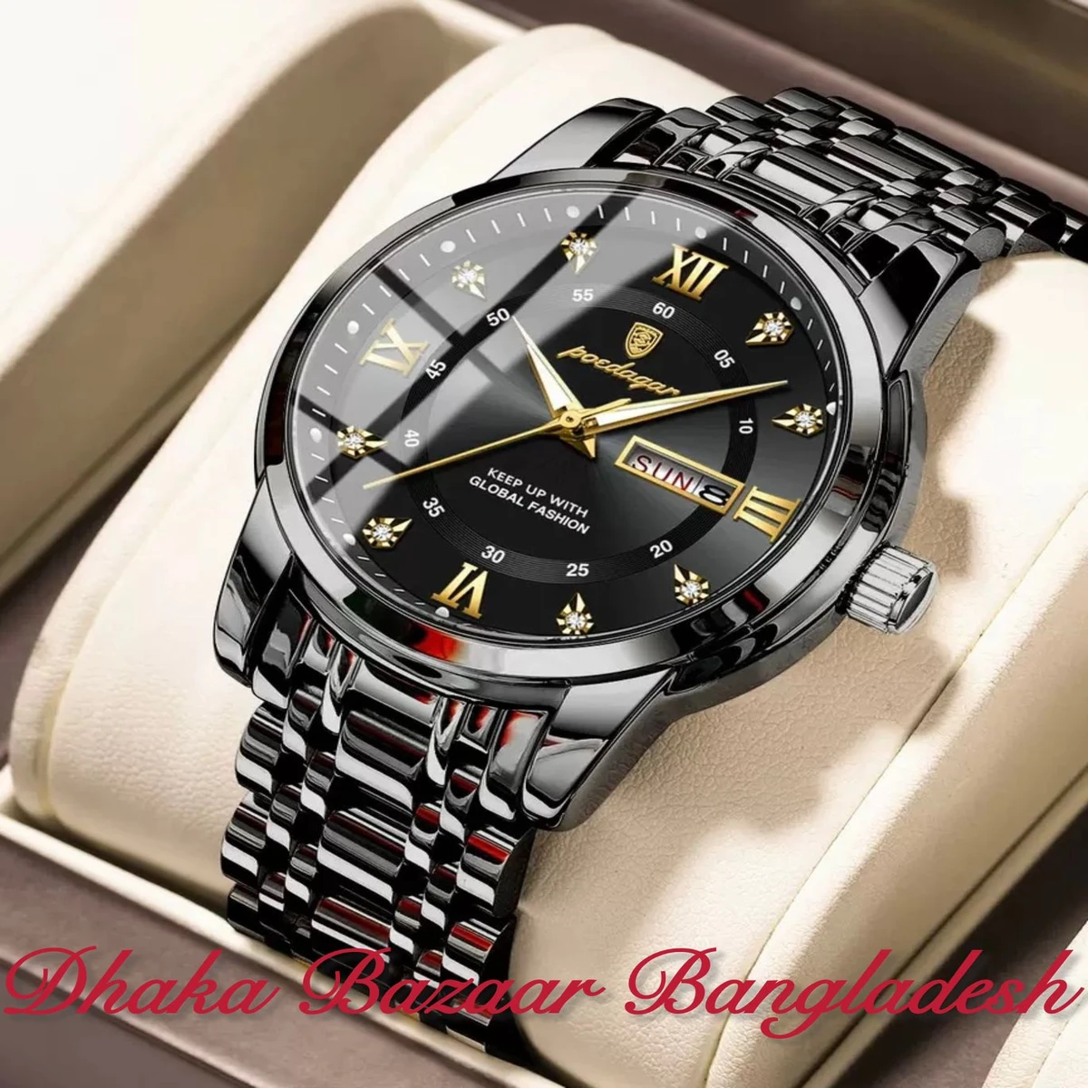 PEODAGOR 657 নতুন ডিজাইনের পুরুষদের জন্য ঘড়ি BLACK