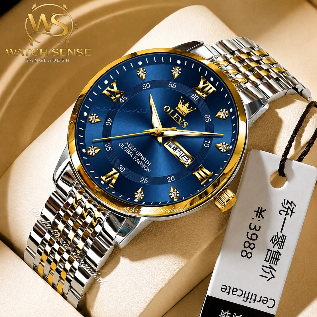 OLIVES 23 নতুন ডিজাইনের পুরুষদের জন্য ঘড়ি SILVER GOLDEN BLUE