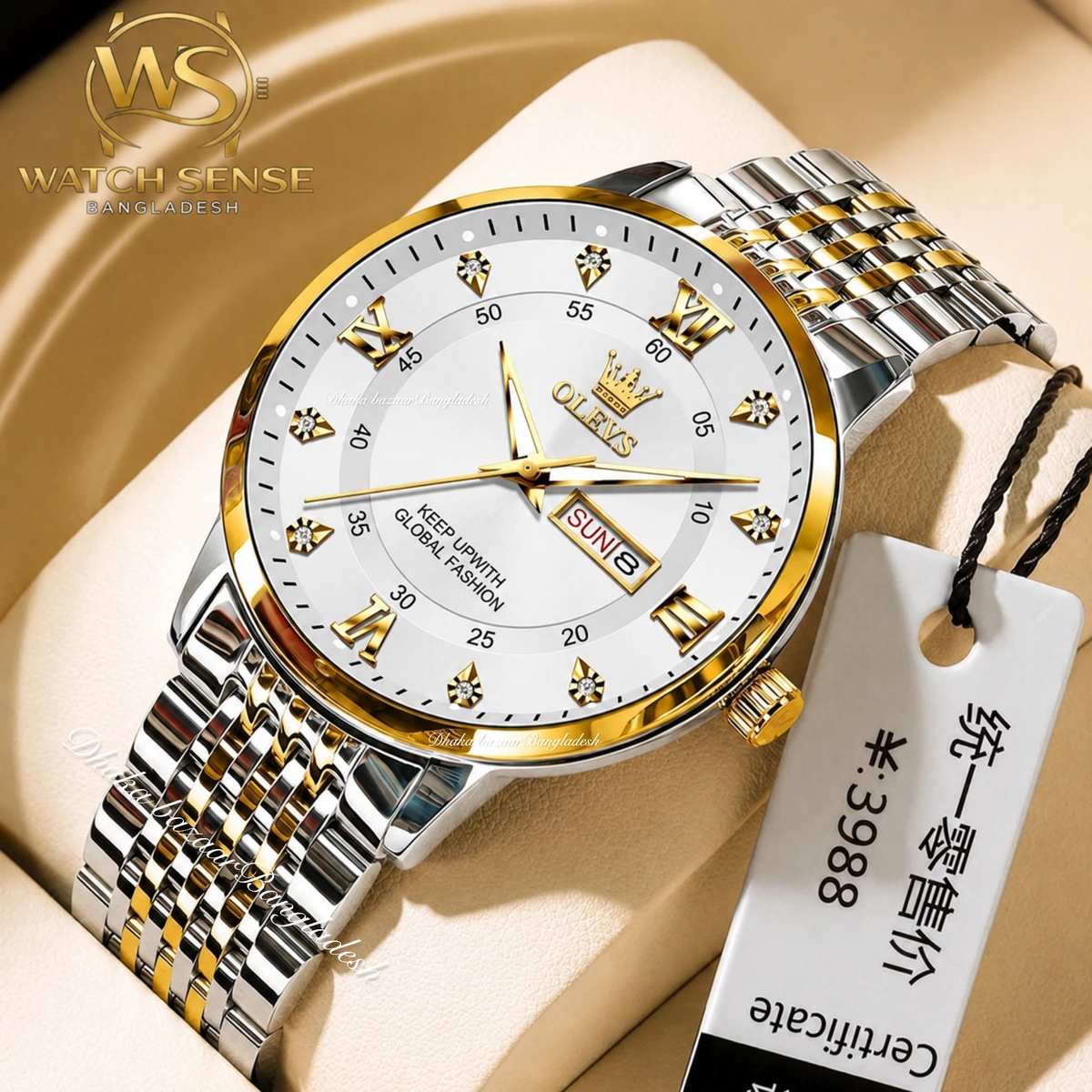 OLIVES 23 নতুন ডিজাইনের পুরুষদের জন্য ঘড়ি SILVER GOLDEN WHITE