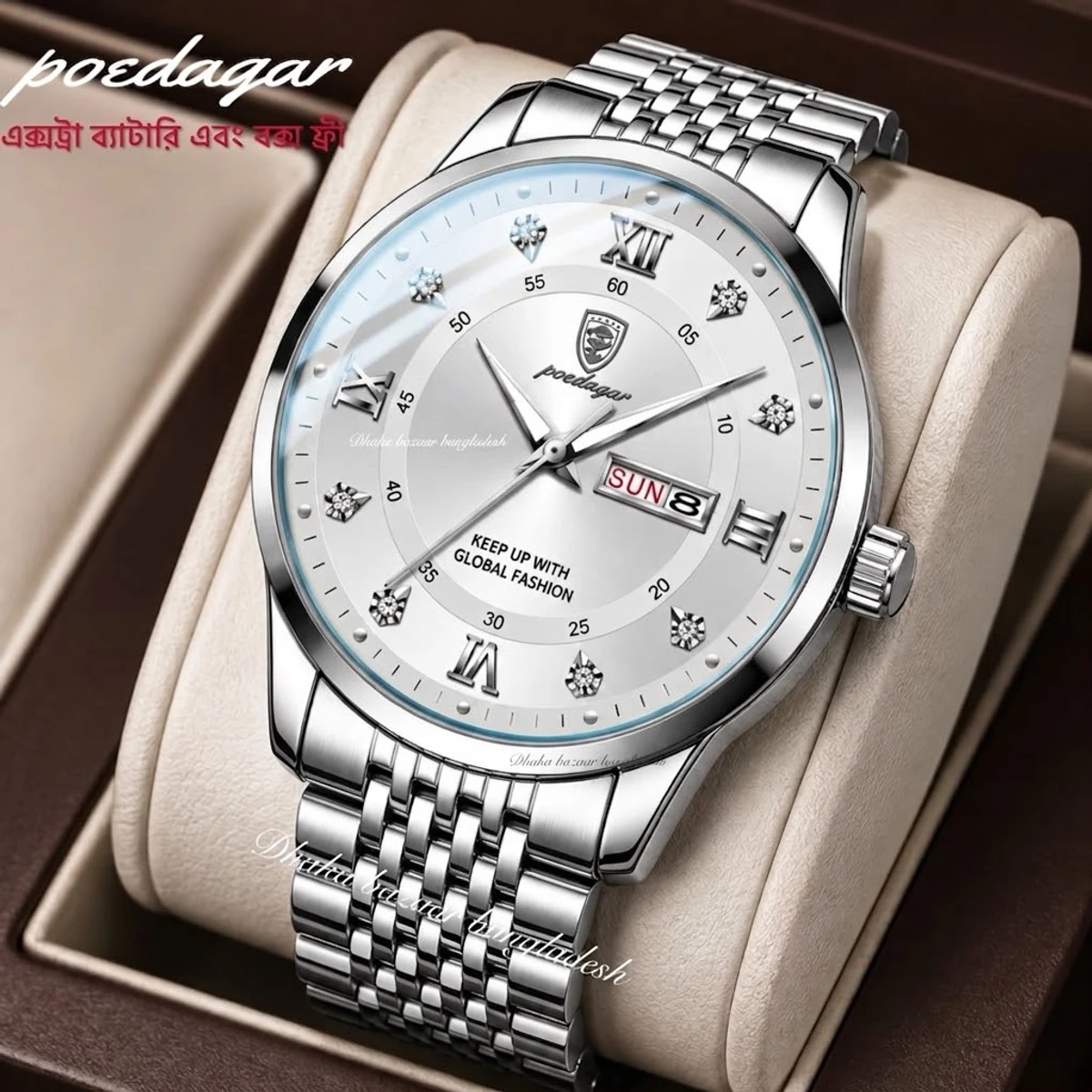 PEODAGOR 23 নতুন ডিজাইনের পুরুষদের জন্য ঘড়ি WHITE