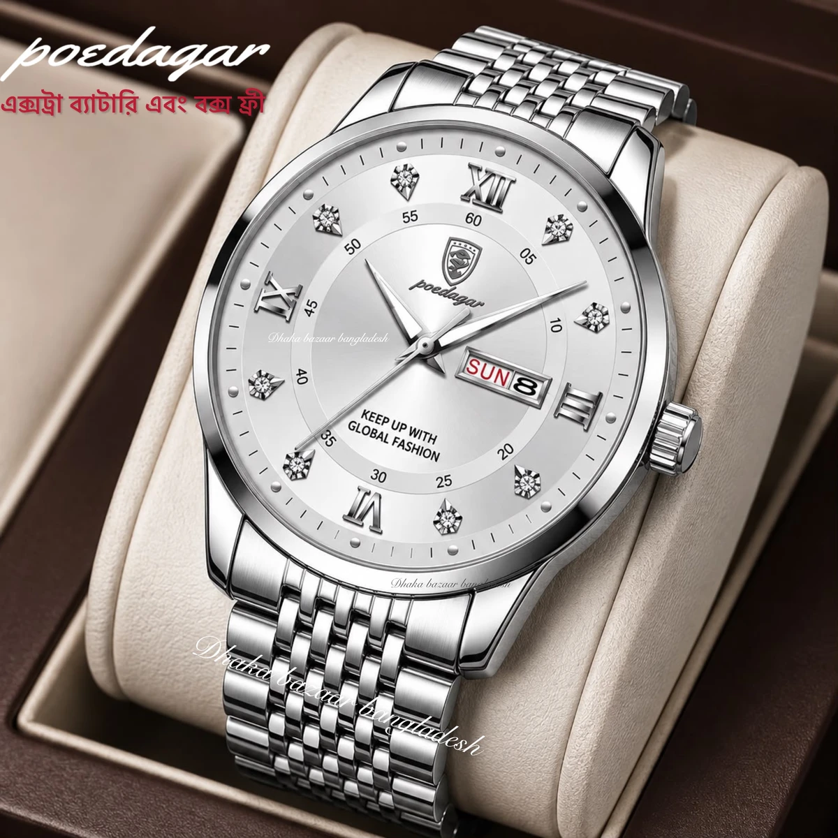 PEODAGOR 23 নতুন ডিজাইনের পুরুষদের জন্য ঘড়ি WHITE