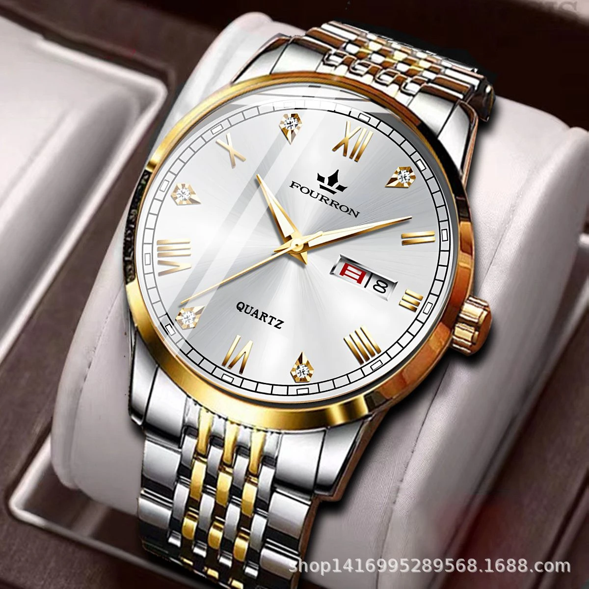 FN8 নতুন ডিজাইনের পুরুষদের জন্য ঘড়ি SILVER GOLDEN WHITE