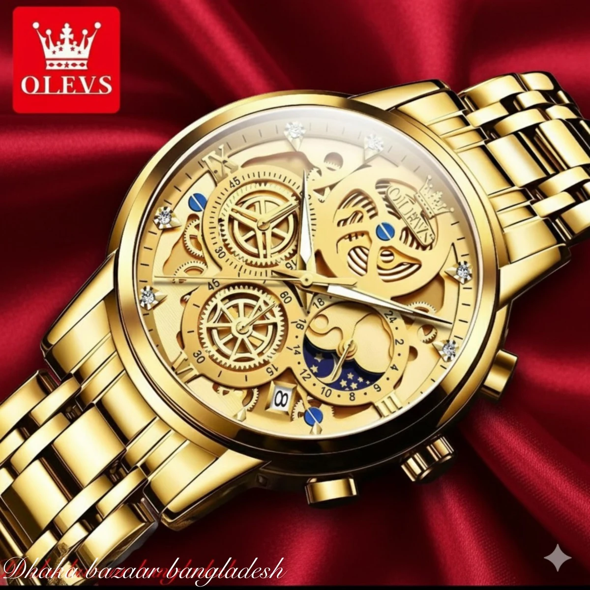 3352 OliveZ নতুন ডিজাইনের পুরুষদের জন্য ঘড়ি FULL GOLDEN