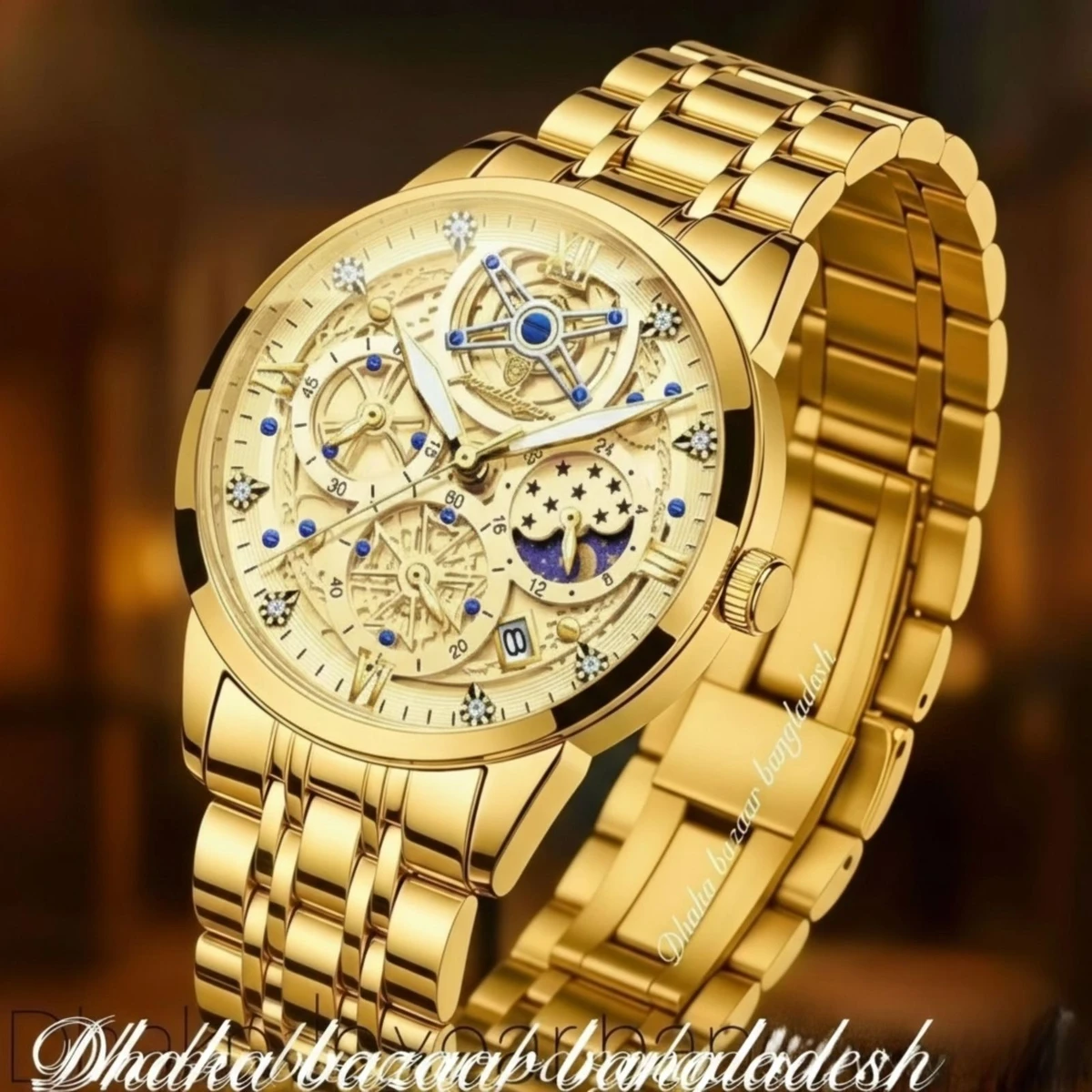 PRE PRO 754 পুরুষের জন্য নন মেকানিক্যাল ঘড়ি GOLDEN