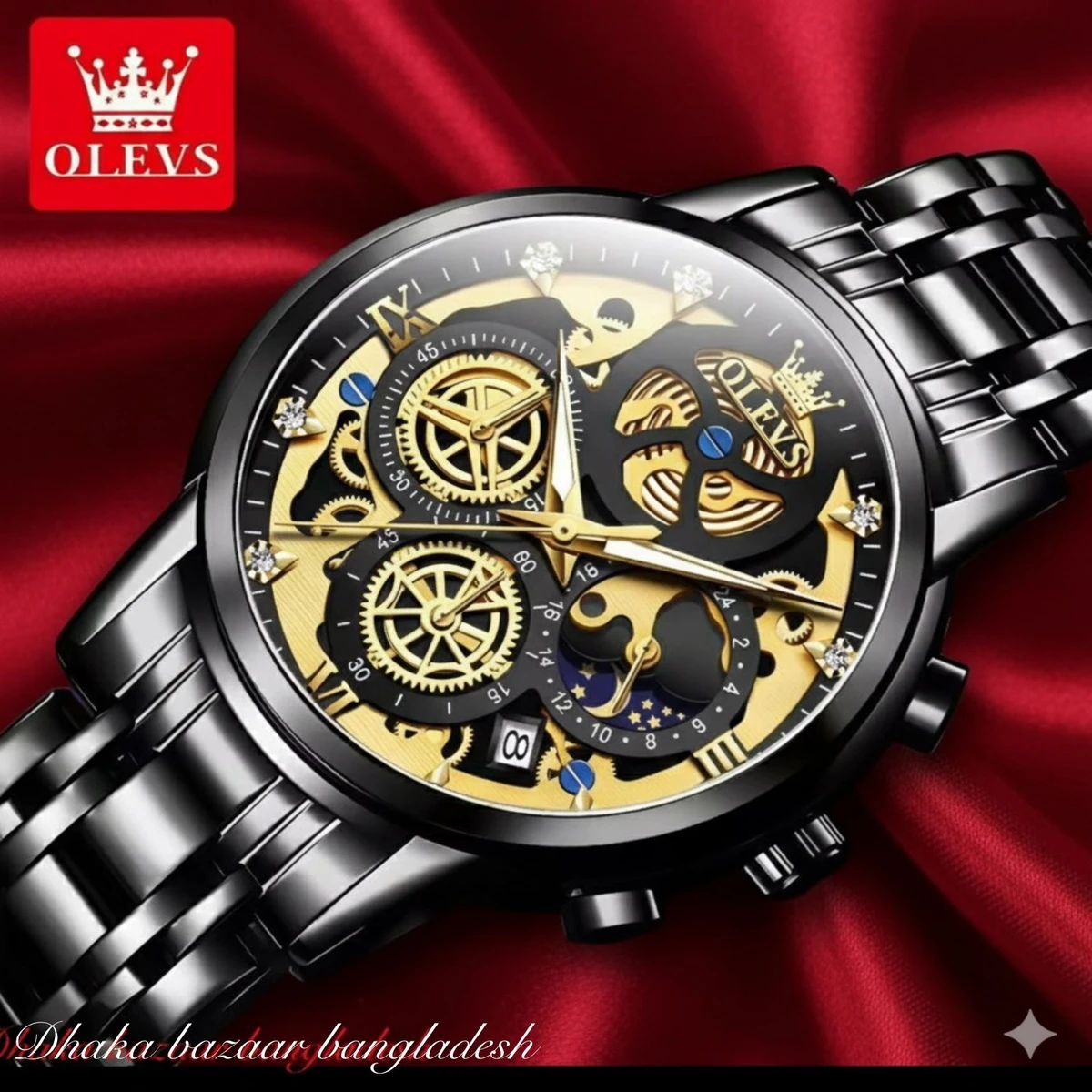 3352 OliveZ নতুন ডিজাইনের পুরুষদের জন্য ঘড়ি BLACK