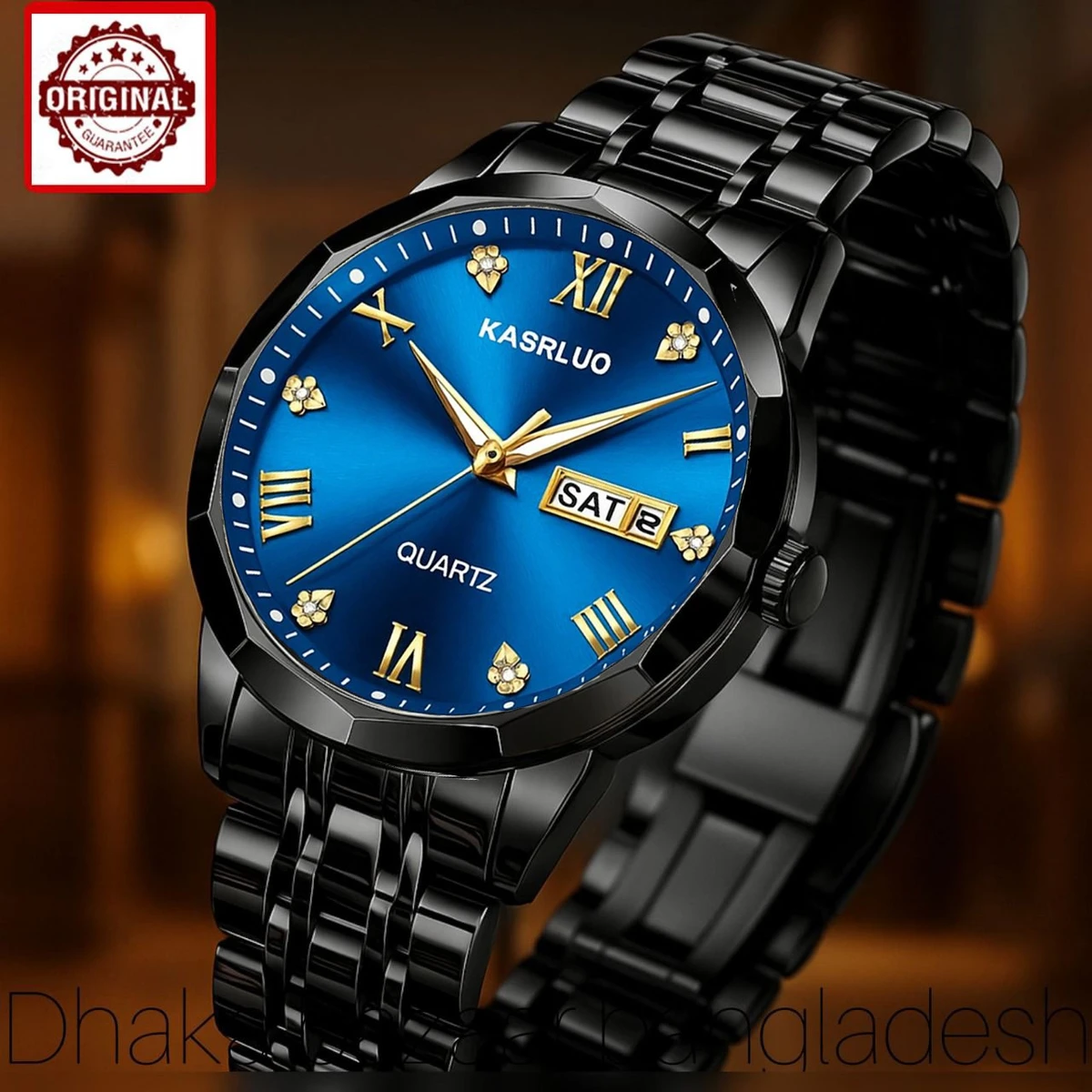 KAS MAN নতুন ডিজাইনের পুরুষদের জন্য ঘড়ি BLACK BLUE