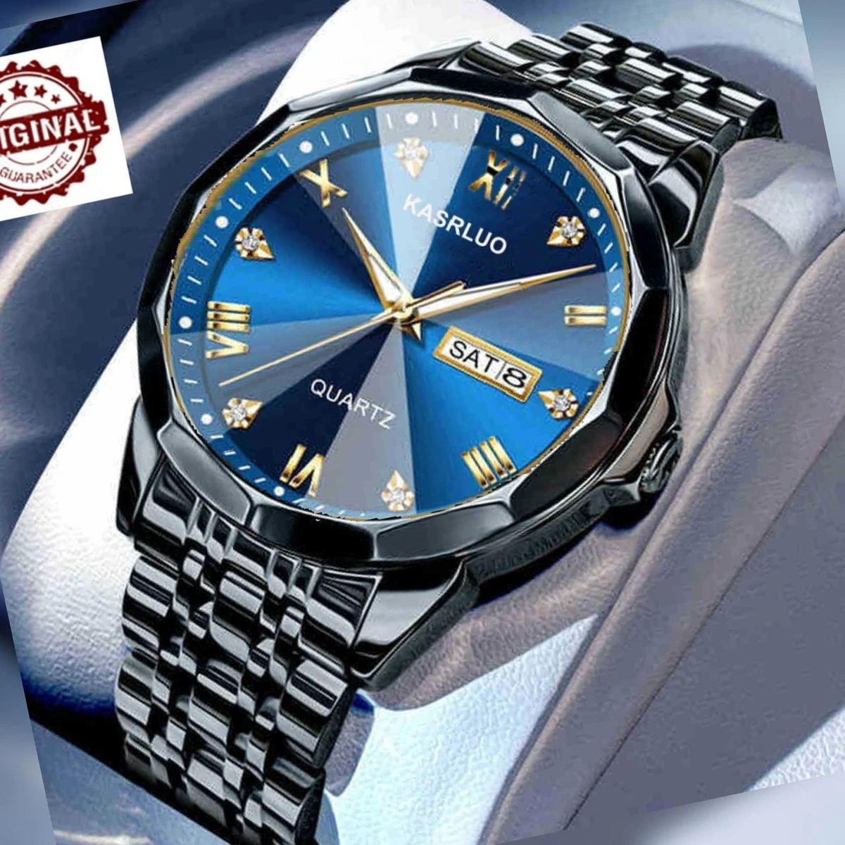 KAS MAN নতুন ডিজাইনের পুরুষদের জন্য ঘড়ি BLACK BLUE