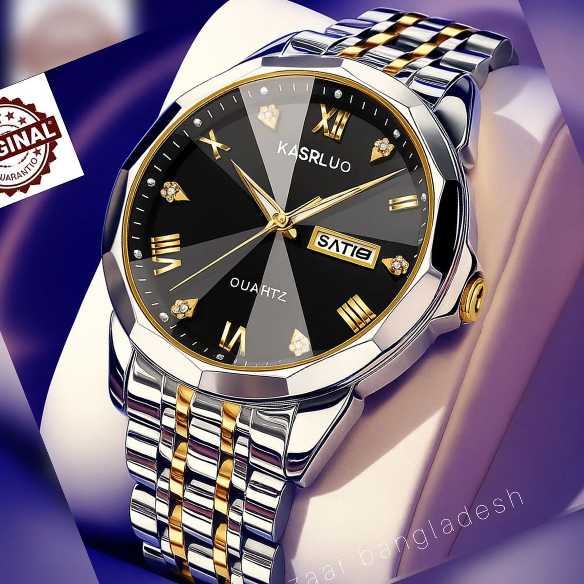 KAS MAN নতুন ডিজাইনের পুরুষদের জন্য ঘড়ি SILVER GOLDEN BLACK