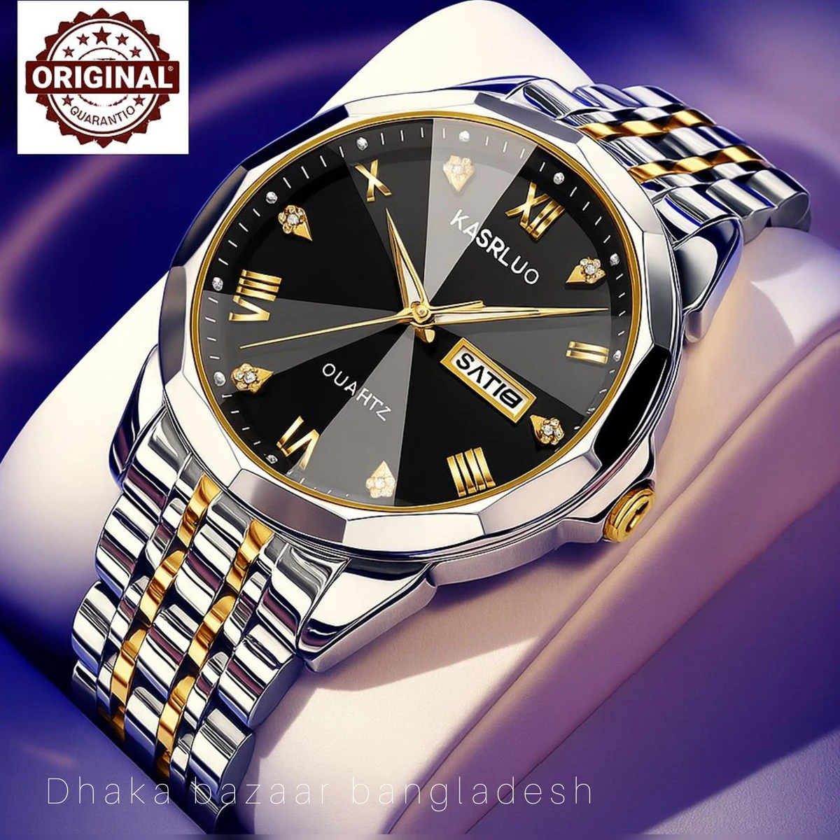 KAS MAN নতুন ডিজাইনের পুরুষদের জন্য ঘড়ি SILVER GOLDEN BLACK