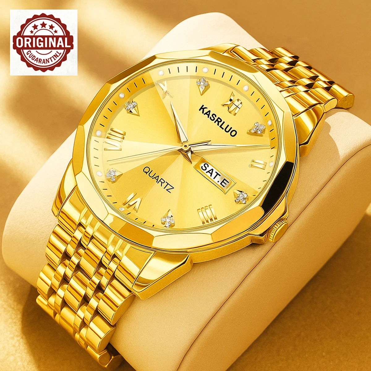KAS MAN নতুন ডিজাইনের পুরুষদের জন্য ঘড়ি GOLDEN