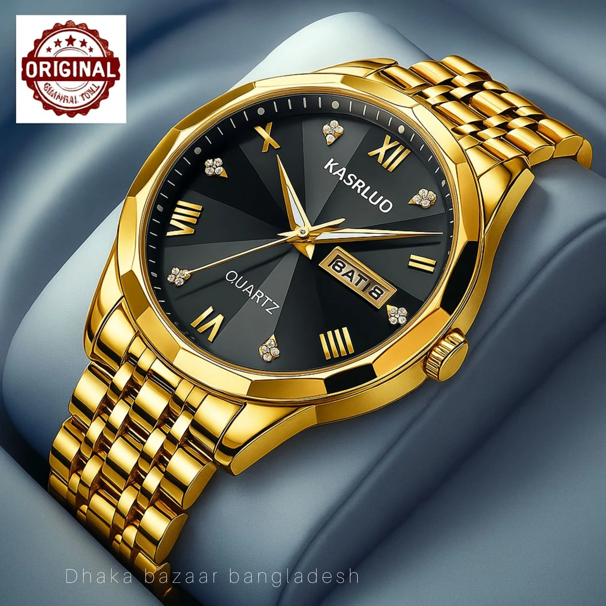 KAS MAN নতুন ডিজাইনের পুরুষদের জন্য ঘড়ি SILVER GOLDEN WHITE