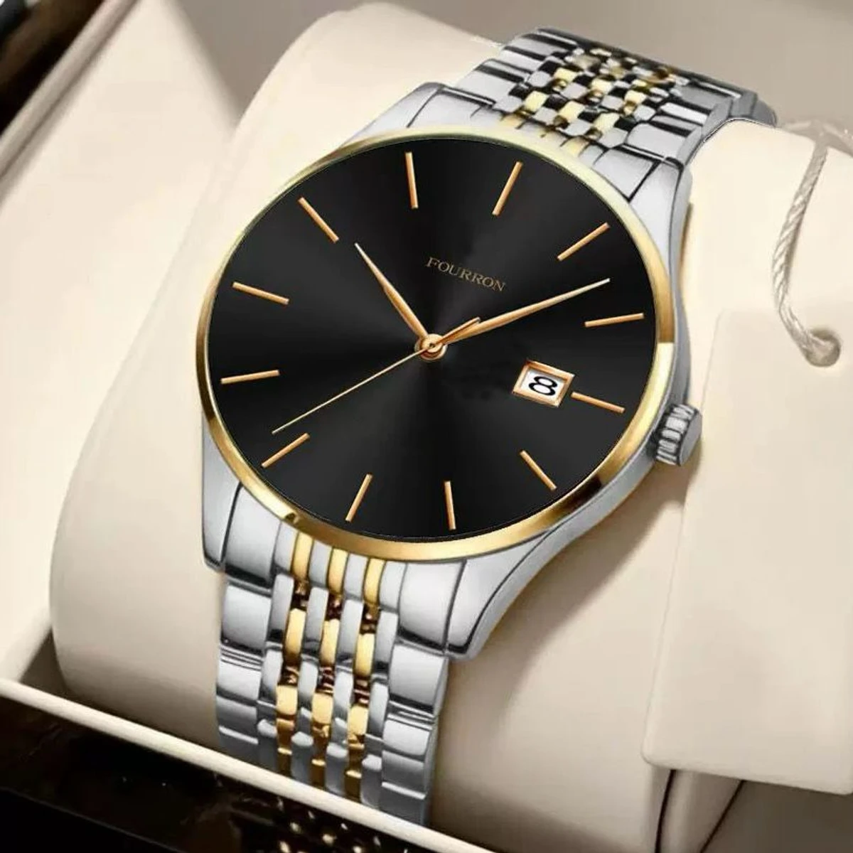 808 ONTHREDGE নতুন ডিজাইনের পুরুষদের জন্য ঘড়ি SILVER GOLDRN BLACK