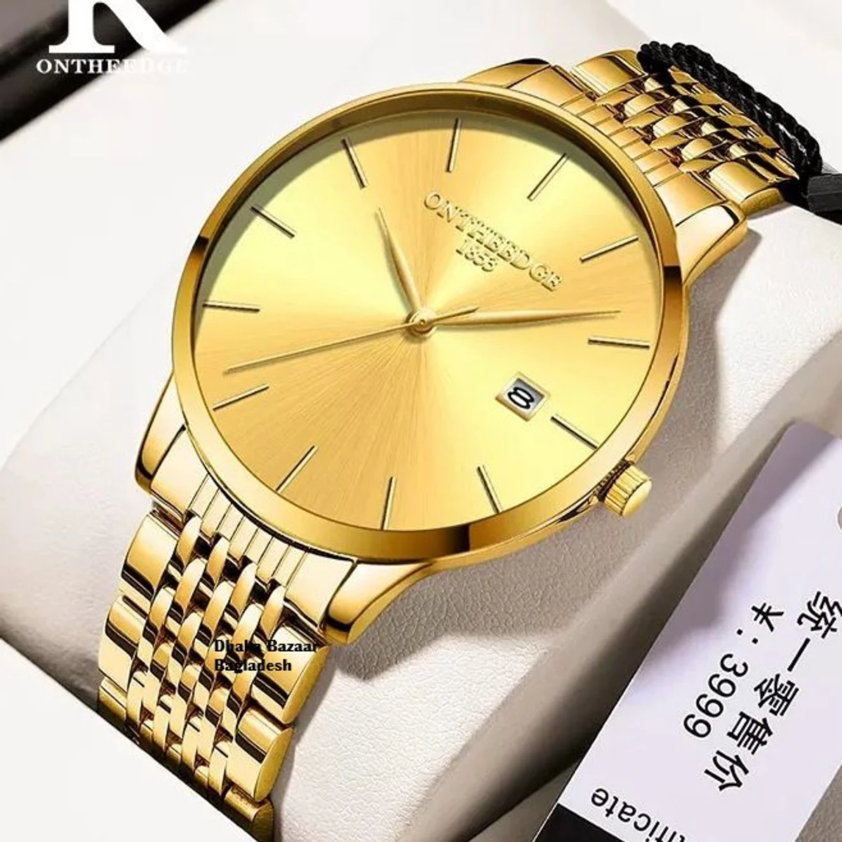 808 ONTHREDGE নতুন ডিজাইনের পুরুষদের জন্য ঘড়ি GOLDEN