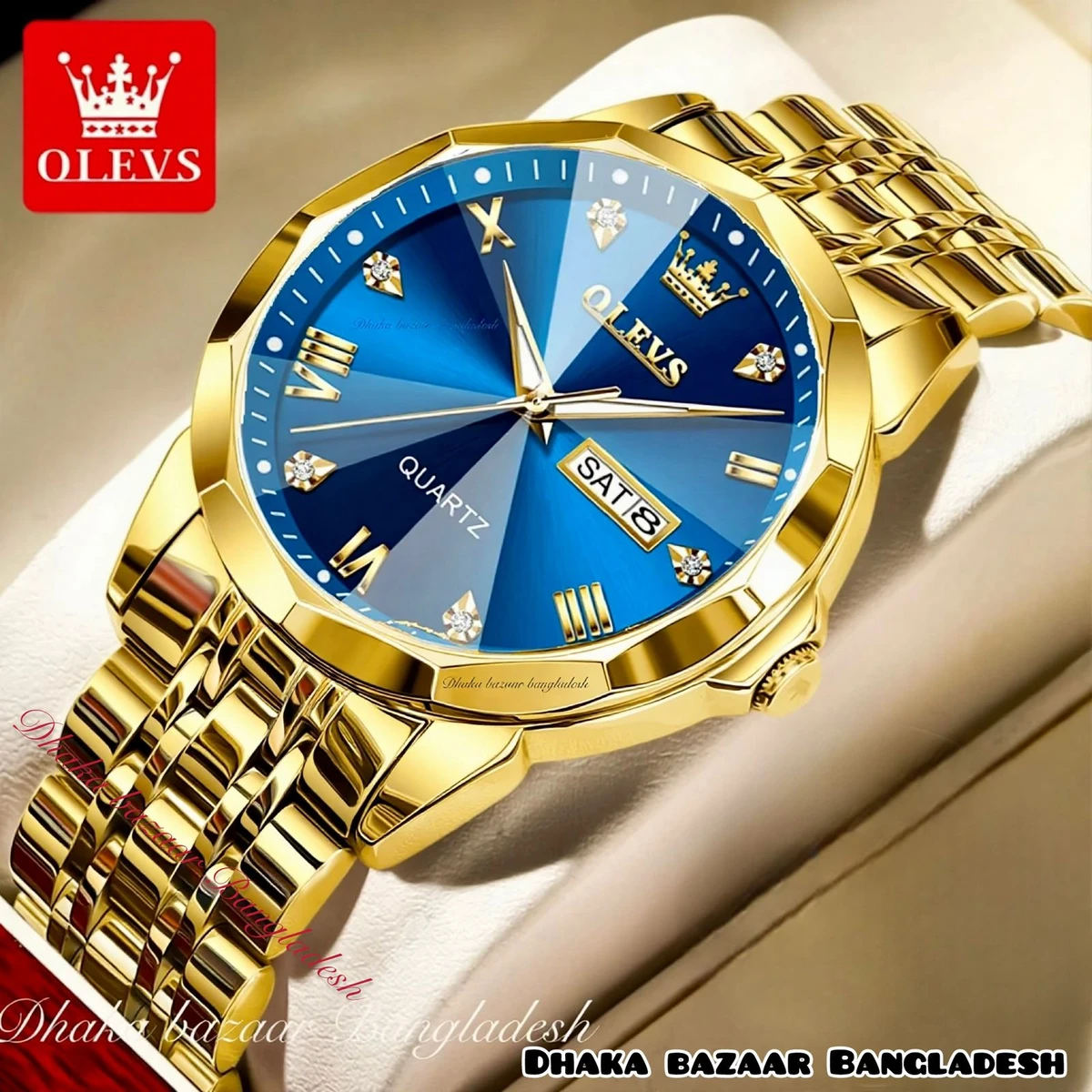 KAS MAN নতুন ডিজাইনের পুরুষদের জন্য ঘড়ি GOLDEN BLUE