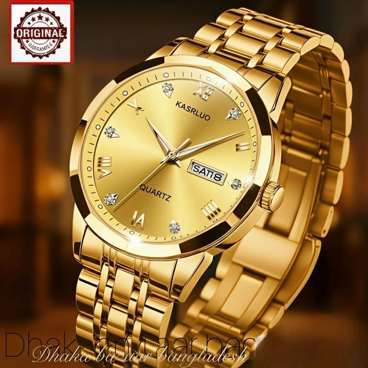 KAS MAN নতুন ডিজাইনের পুরুষদের জন্য ঘড়ি GOLDEN