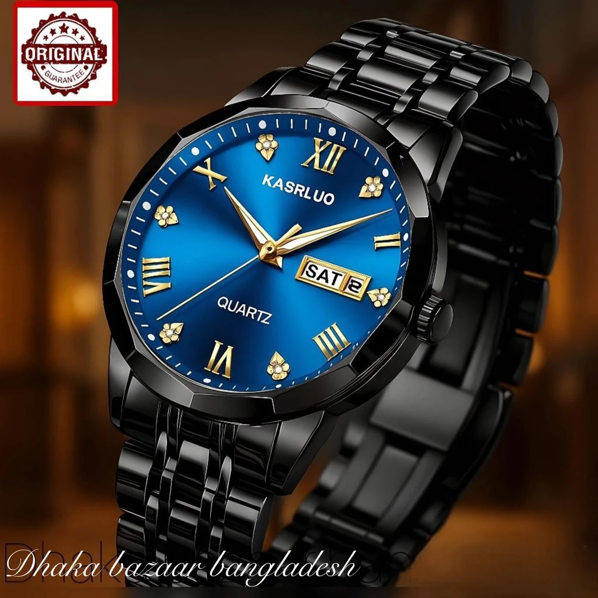 KAS MAN নতুন ডিজাইনের পুরুষদের জন্য ঘড়ি BLACK BLUE