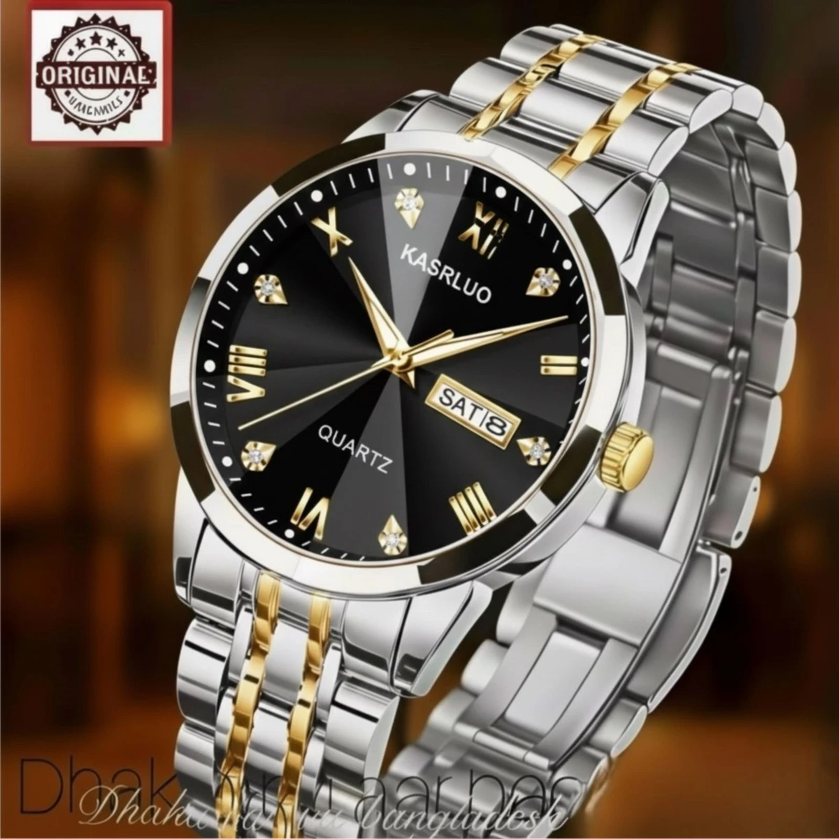 KAS MAN নতুন ডিজাইনের পুরুষদের জন্য ঘড়ি SILVER GOLDEN BLACK