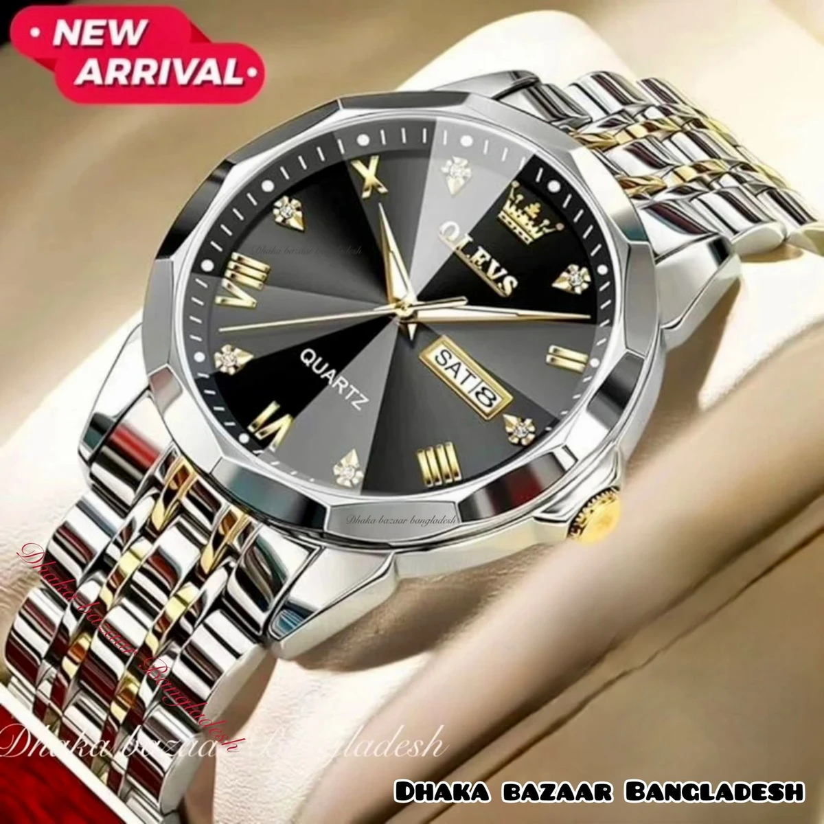 KAS MAN নতুন ডিজাইনের পুরুষদের জন্য ঘড়ি SILVER GOLDEN BLACK