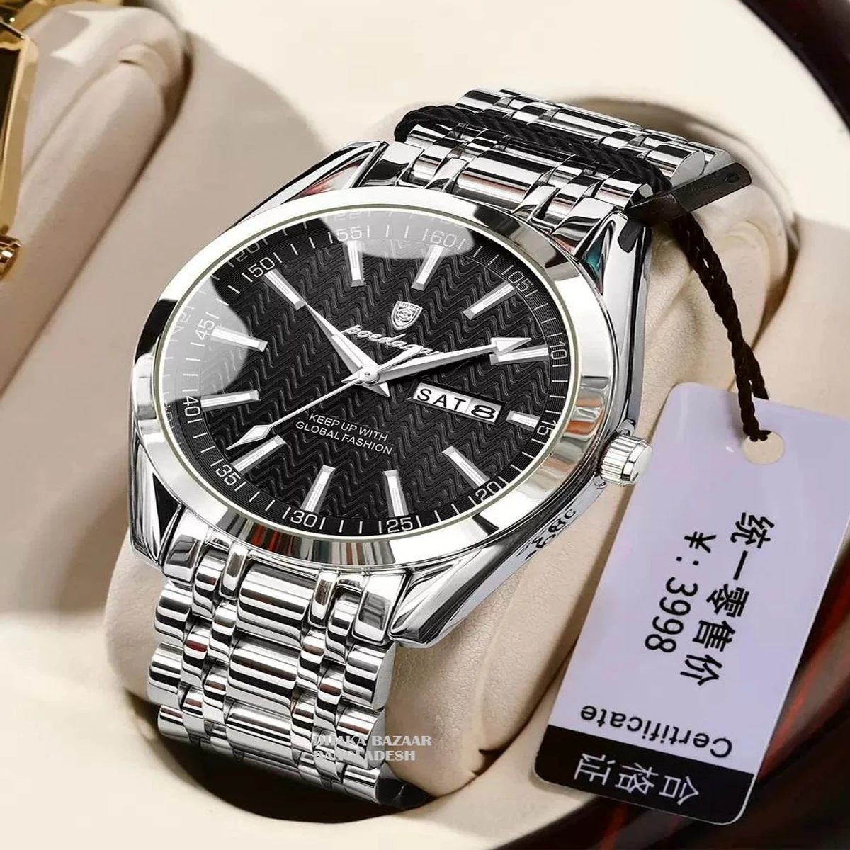 PEO 545 নতুন ডিজাইনের পুরুষদের জন্য ঘড়ি SILVER BLACK