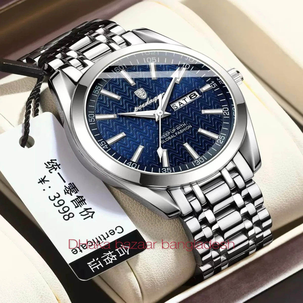 PEO 545 নতুন ডিজাইনের পুরুষদের জন্য ঘড়ি SILVER BLUE