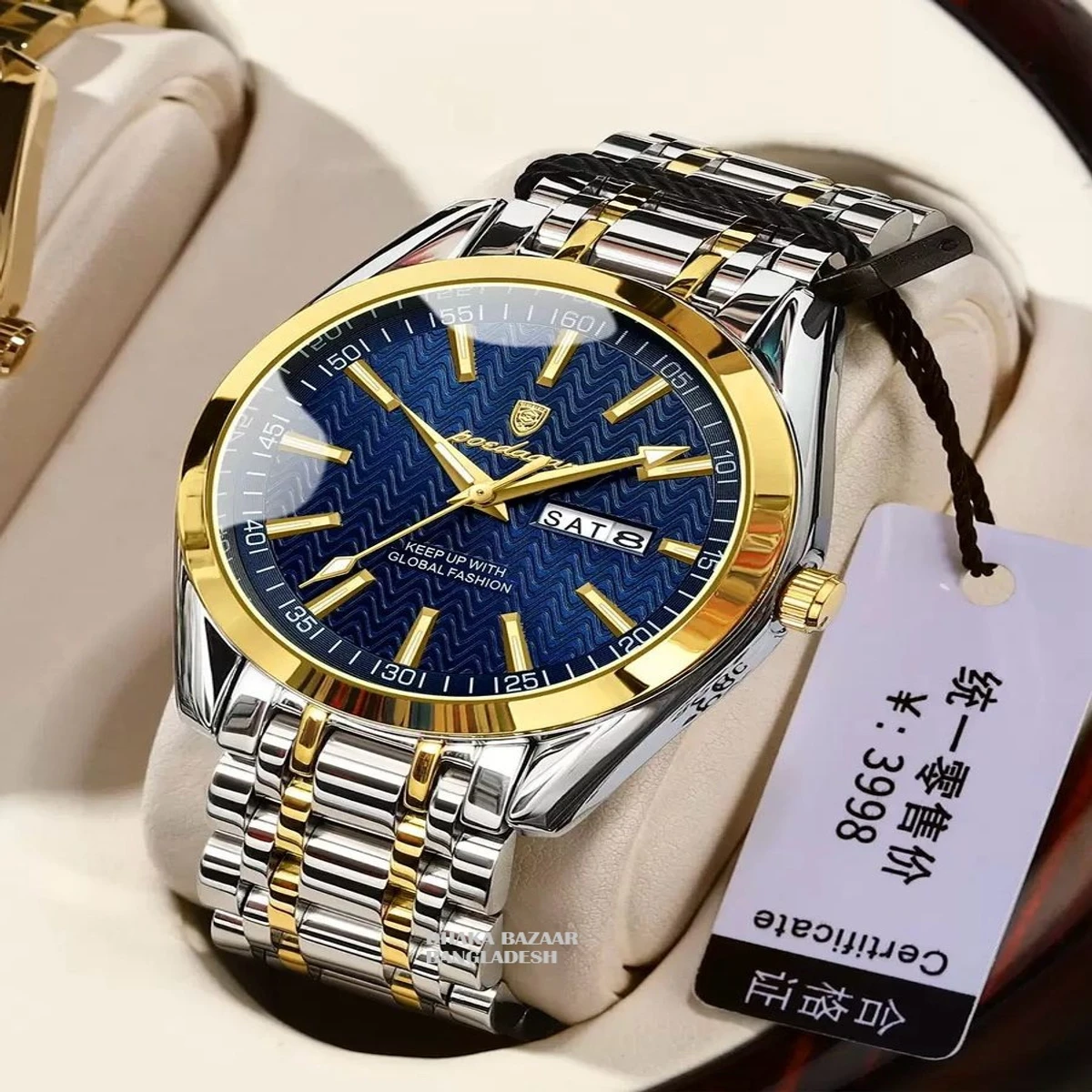 PEO 545 নতুন ডিজাইনের পুরুষদের জন্য ঘড়ি SILVER GOLDEN BLUE