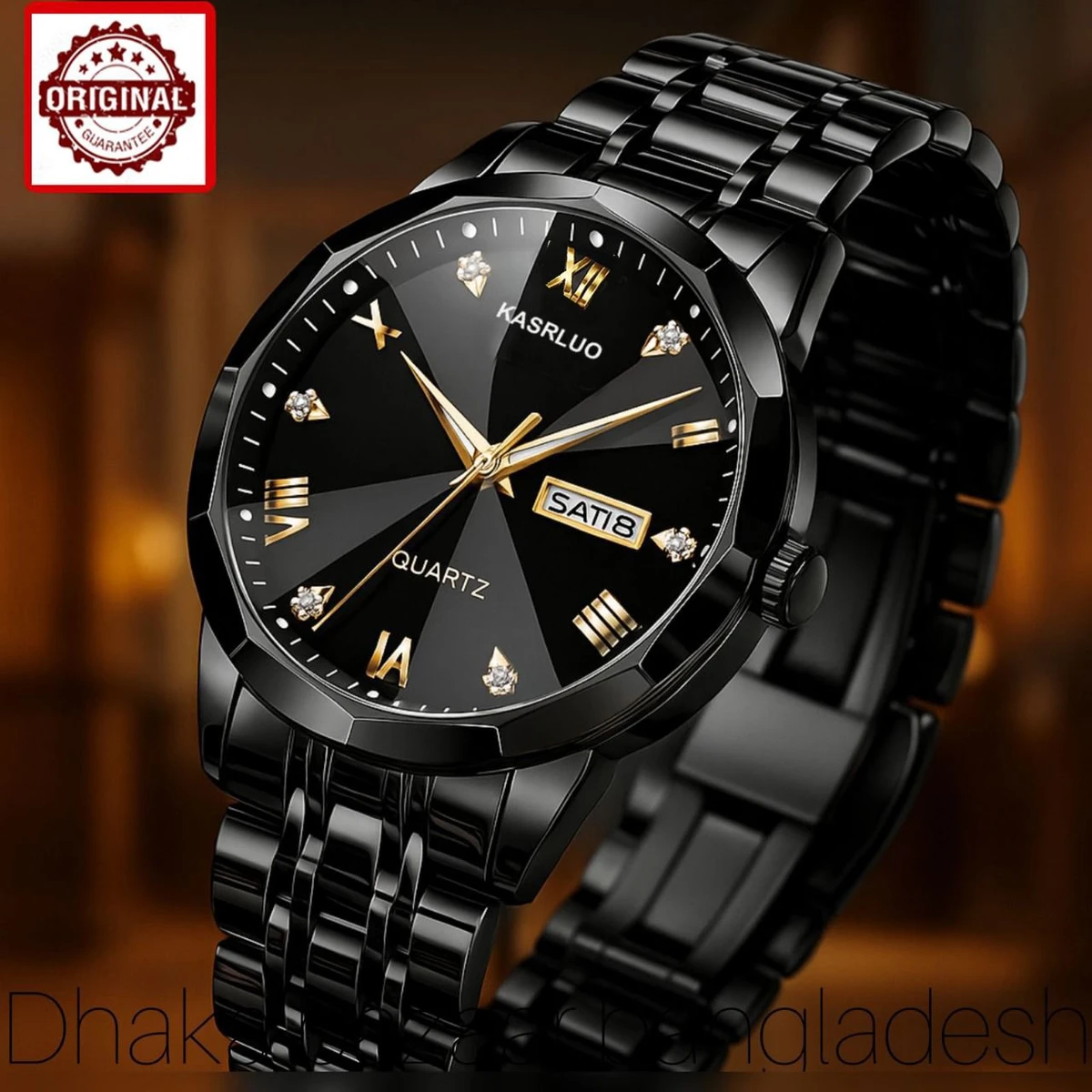 KASARUL PLUS নতুন ডিজাইনের পুরুষদের জন্য ঘড়ি BLACK