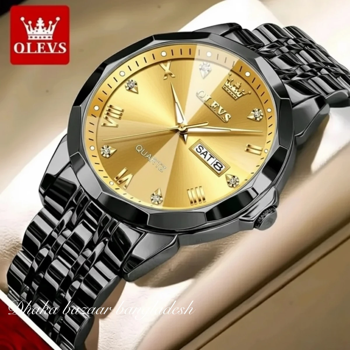 OliveZ নতুন ডিজাইনের পুরুষদের জন্য ঘড়ি BLACK GOLDEN