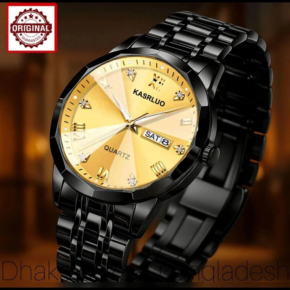 KAS MAN নতুন ডিজাইনের পুরুষদের জন্য ঘড়ি BLACK GOLDEN