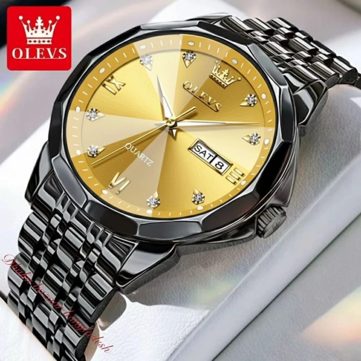 OliveZ নতুন ডিজাইনের পুরুষদের জন্য ঘড়ি BLACK GOLDEN