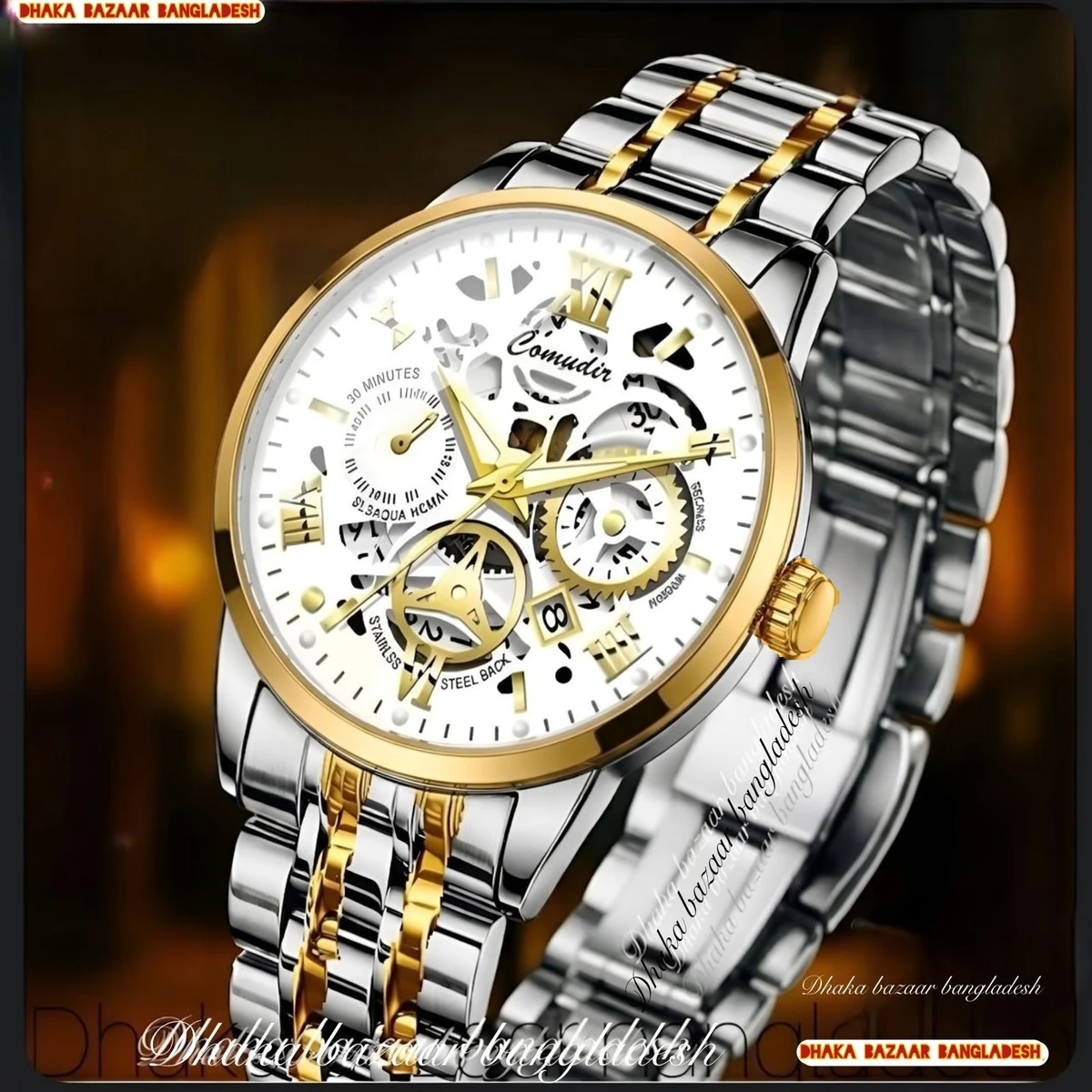 পুরুষের জন্য CM220 নন মেকানিক্যাল ওয়াটার প্রুফ ঘড়ি WHITE