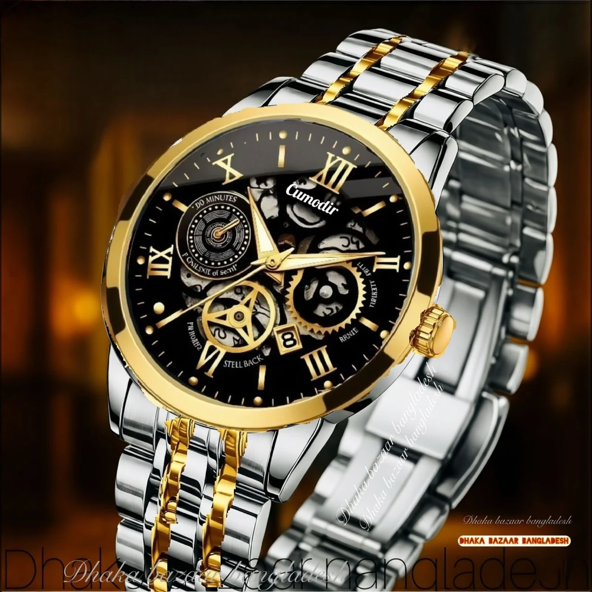 পুরুষের জন্য CM220 নন মেকানিক্যাল ওয়াটার প্রুফ ঘড়ি SILVER GOLDEN BLACK