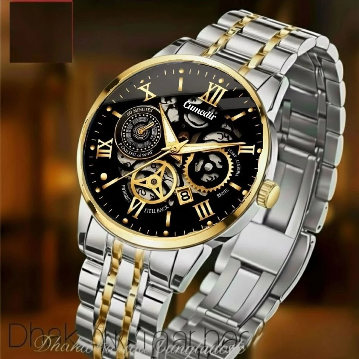 পুরুষের জন্য CM220 নন মেকানিক্যাল ওয়াটার প্রুফ ঘড়ি SILVER GOLDEN BLACK