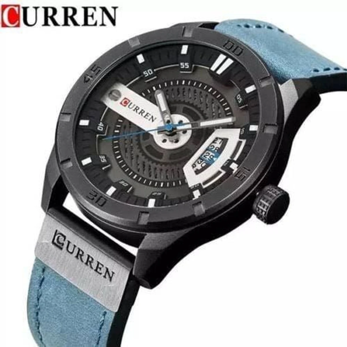 CUREENT 83011 আর্টিফিশিয়াল লেদার নতুন ডিজাইনের পুরুষদের জন্য ঘড়ি OLYMPIC BLUE
