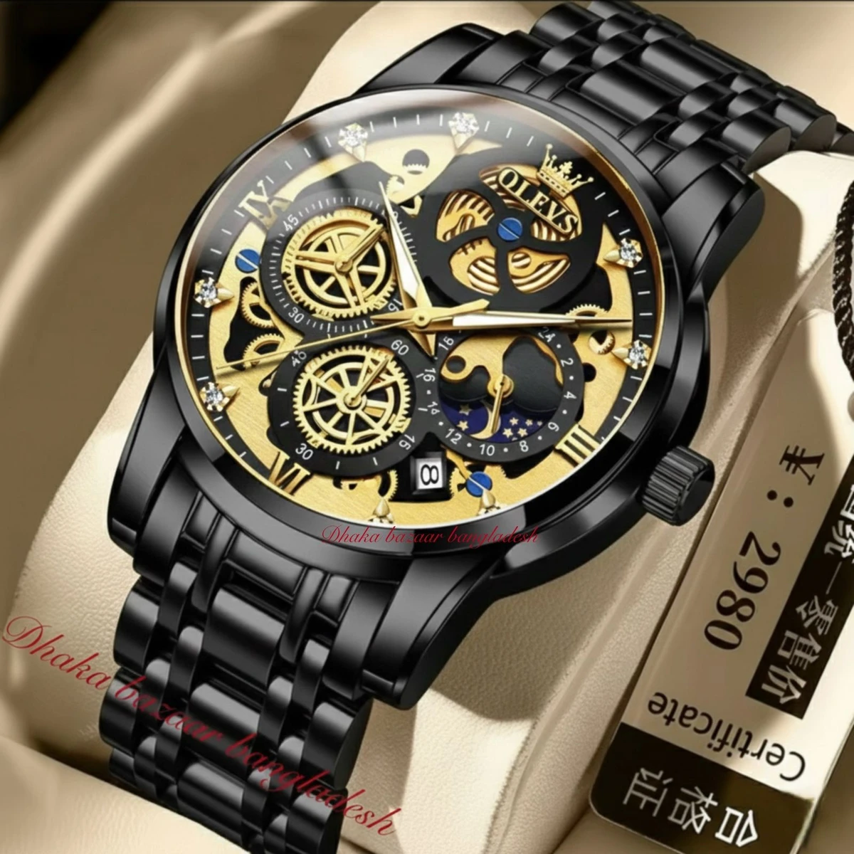 3352 OliveZ নতুন ডিজাইনের পুরুষদের জন্য ঘড়ি BLACK