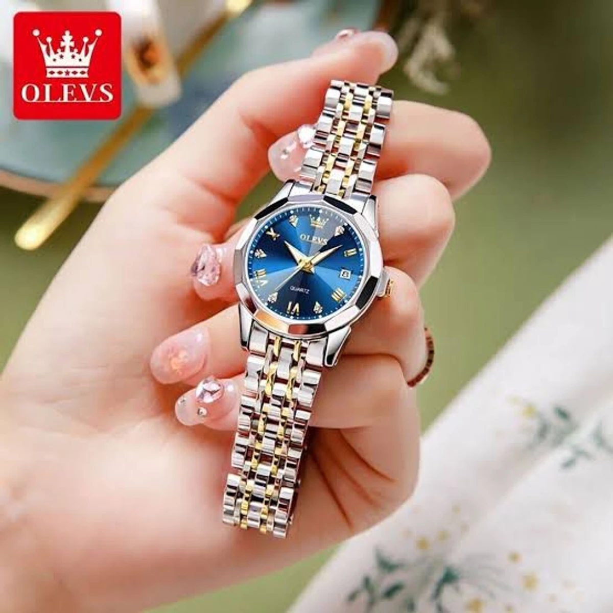 WOMAN OLIVES 81999 নতুন ডিজাইনের মেয়েদের জন্য ঘড়ি SILVER GOLDEN BLUE
