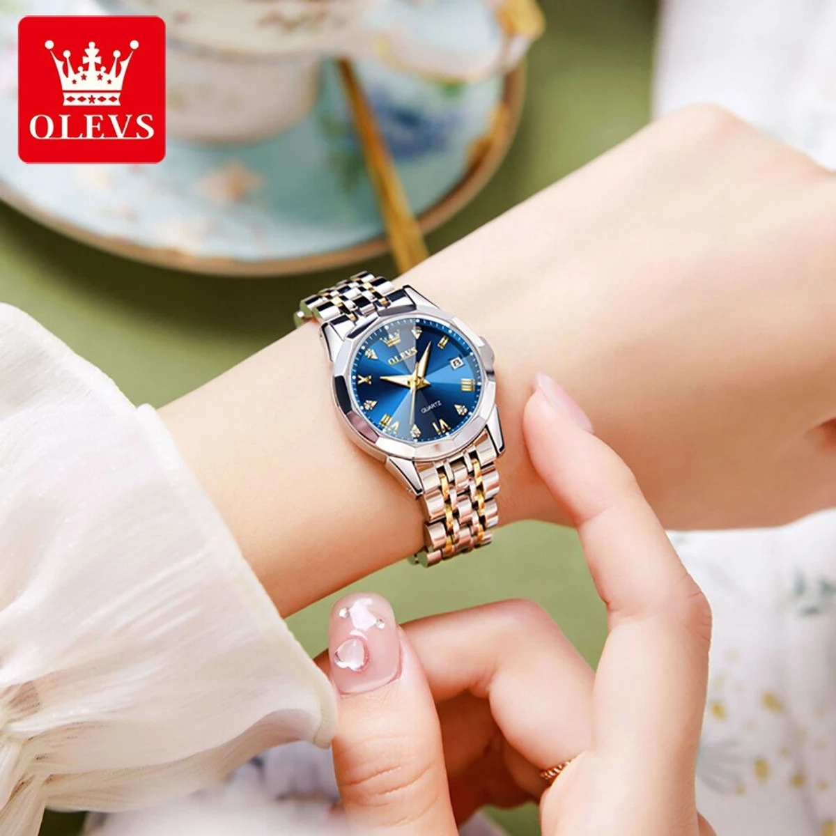 WOMAN OLIVES 81999 নতুন ডিজাইনের মেয়েদের জন্য ঘড়ি SILVER GOLDEN BLUE