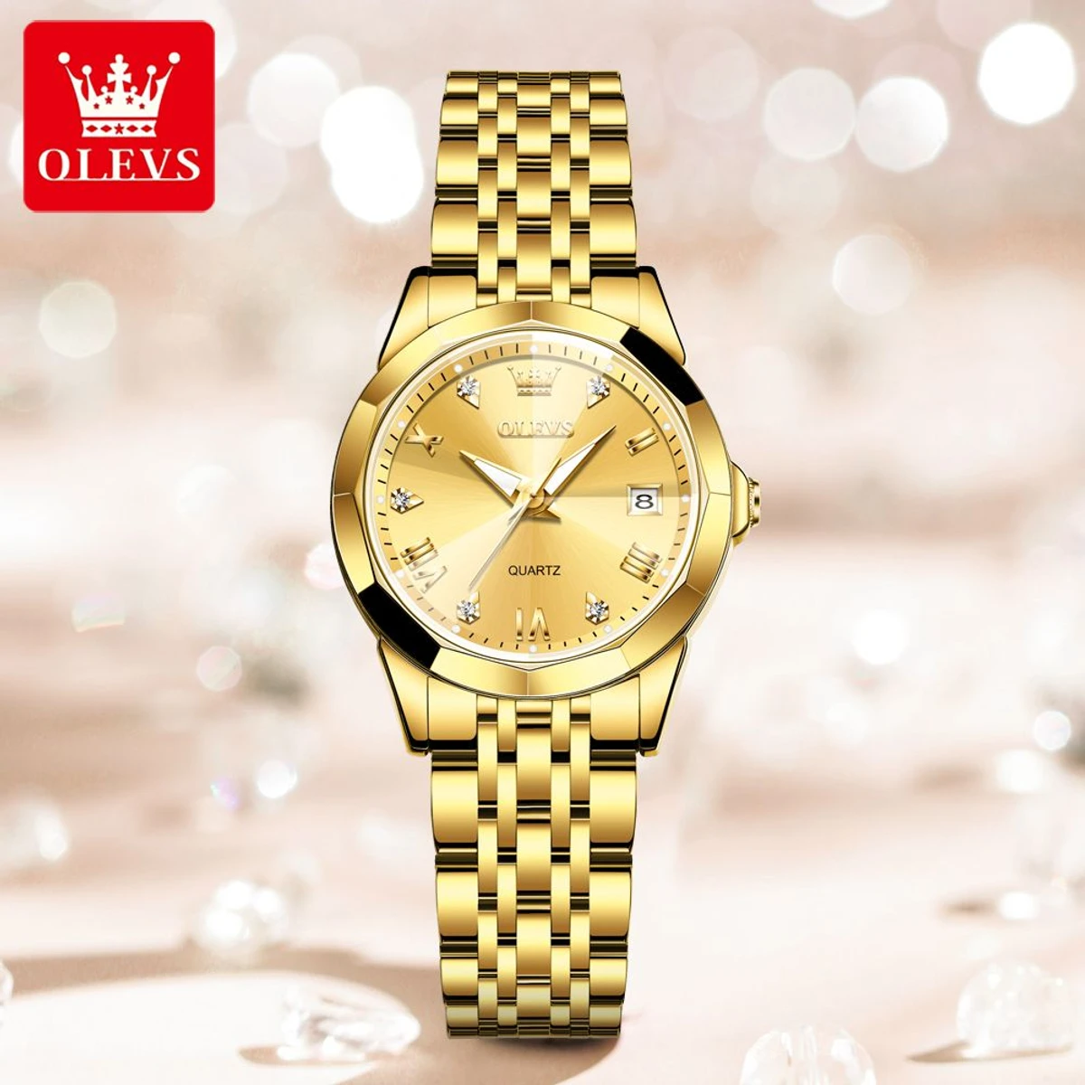 WOMAN OLIVES 81999 নতুন ডিজাইনের মেয়েদের জন্য ঘড়ি GOLDEN