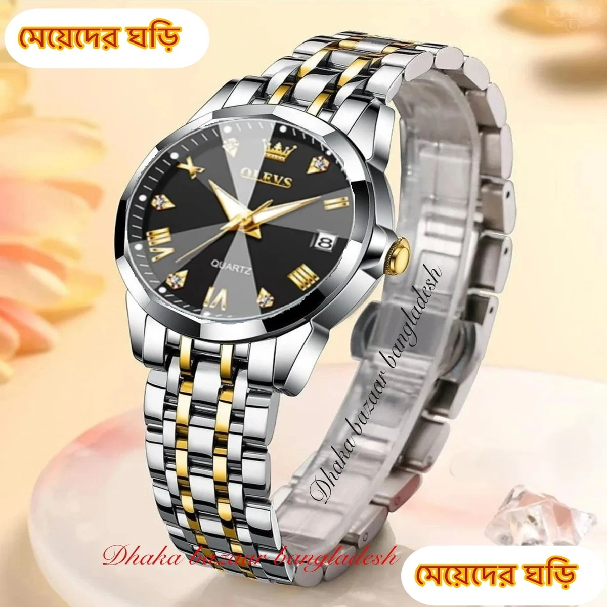 WOMAN OLIVES 81999 নতুন ডিজাইনের মেয়েদের জন্য ঘড়ি SILVER GOLDEN BLACK