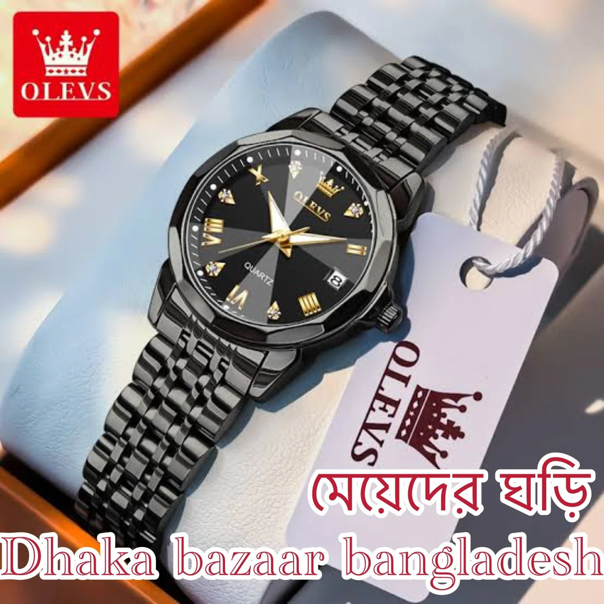 WOMAN OLIVES 81999 নতুন ডিজাইনের মেয়েদের জন্য ঘড়ি BLACK