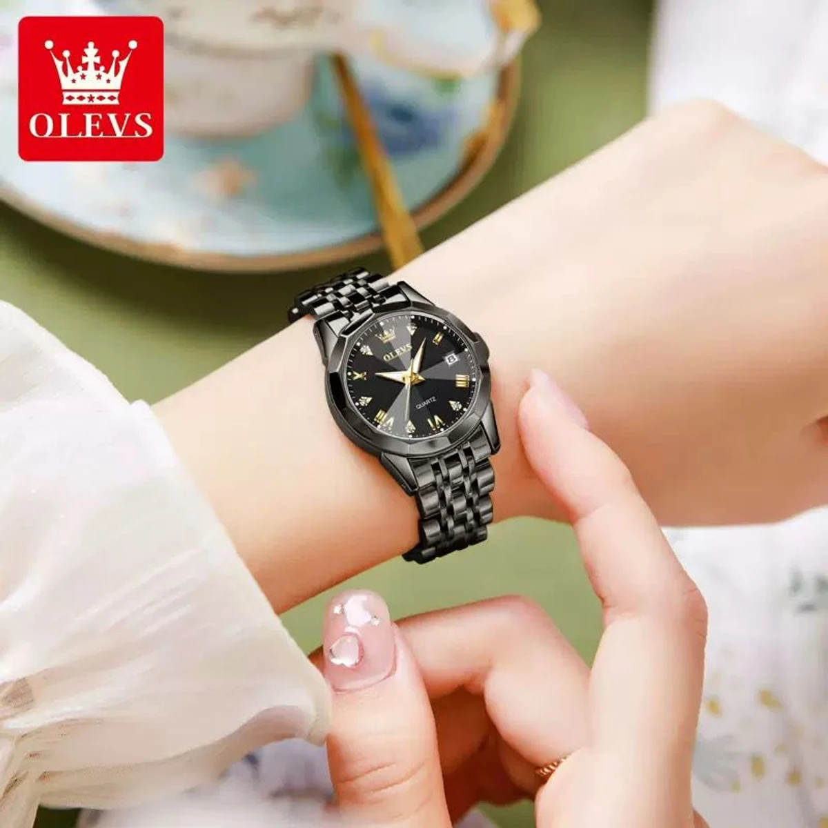 WOMAN OLIVES 81999 নতুন ডিজাইনের মেয়েদের জন্য ঘড়ি BLACK
