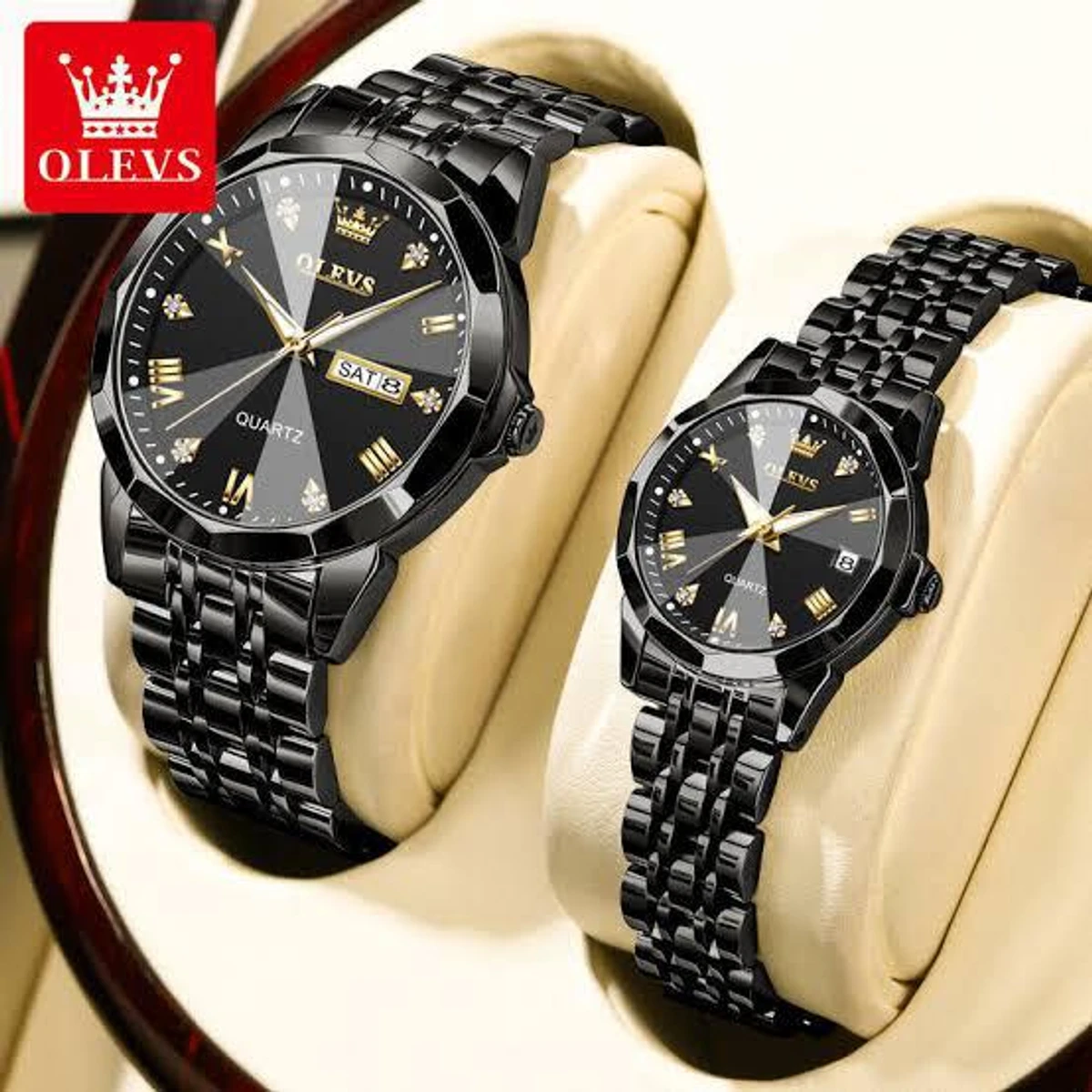 Couple OliveZ নতুন ডিজাইনের পুরুষদের জন্য ঘড়ি BLACK
