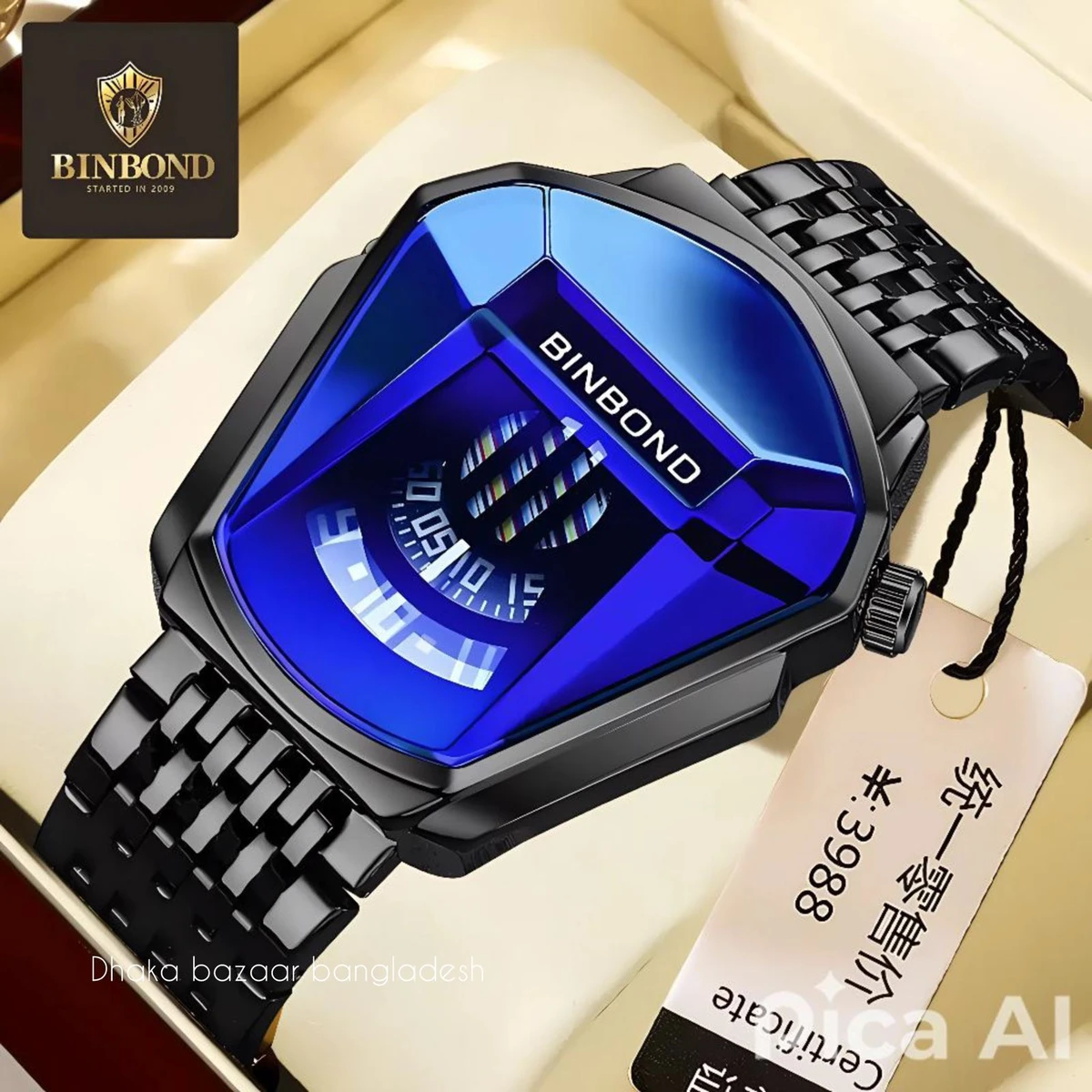 BINBOND SQUIRE নতুন ডিজাইনের পুরুষদের জন্য ঘড়ি  BLACK