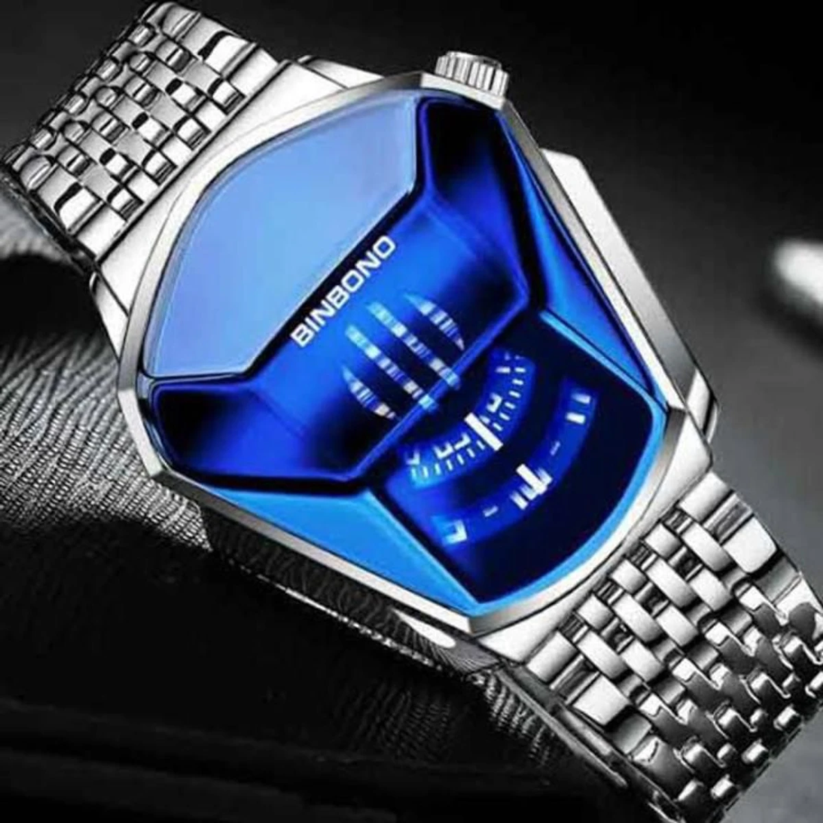 BINBOND SQUIRE নতুন ডিজাইনের পুরুষদের জন্য ঘড়ি SILVER BLUE