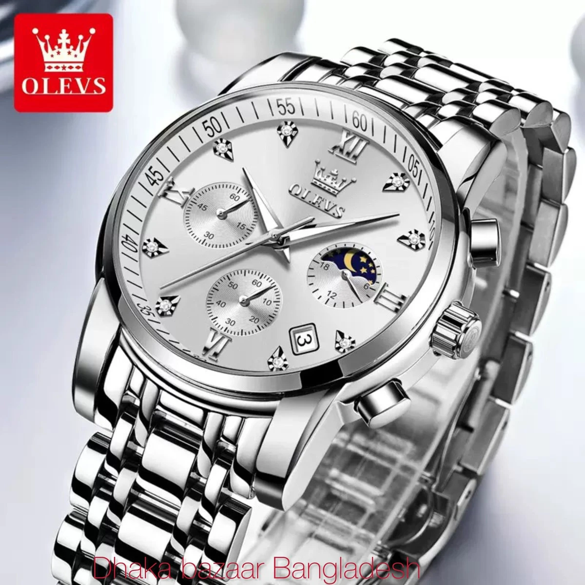 OLIVESZ 2200 নতুন ডিজাইনের পুরুষদের জন্য ঘড়ি  WHITE