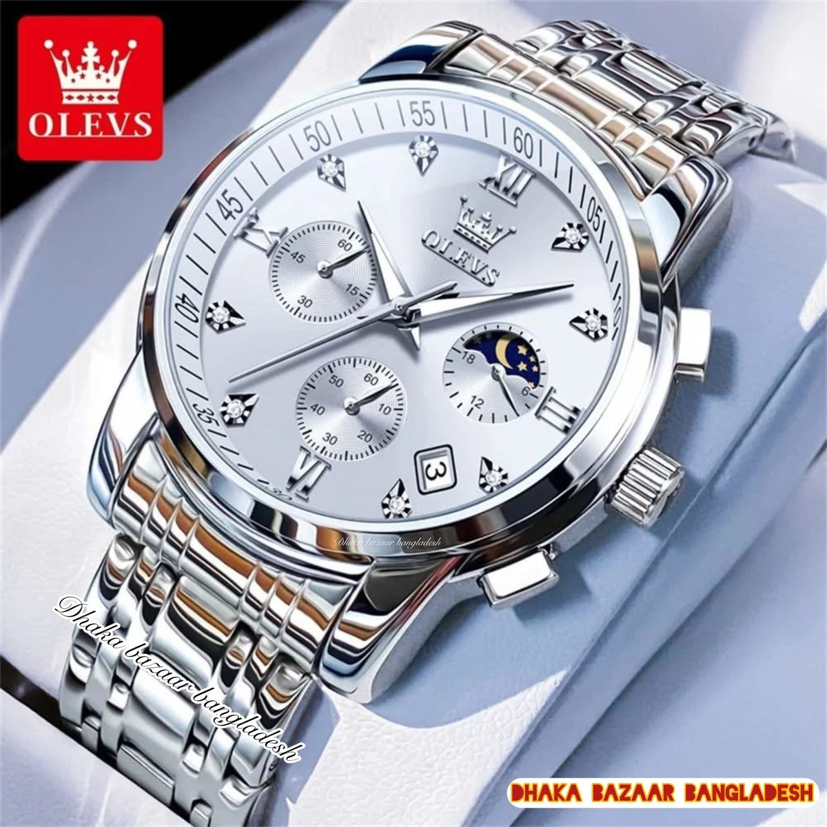 OLIVESZ 2200 নতুন ডিজাইনের পুরুষদের জন্য ঘড়ি  WHITE