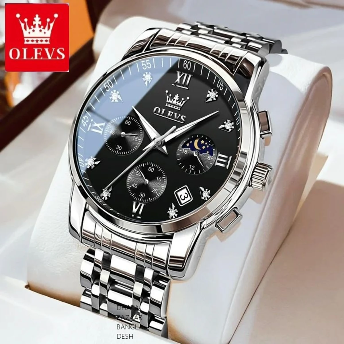 OLIVESZ 2200 নতুন ডিজাইনের পুরুষদের জন্য ঘড়ি  SILVER BLACK