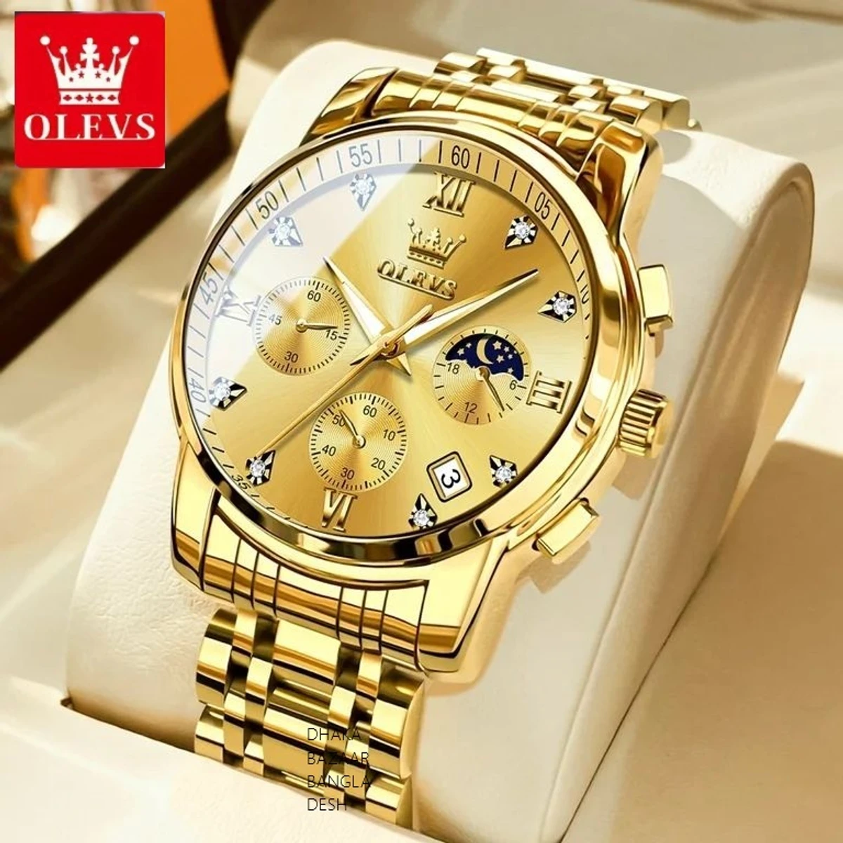 OLIVESZ 2200 নতুন ডিজাইনের পুরুষদের জন্য ঘড়ি  GOLDEN