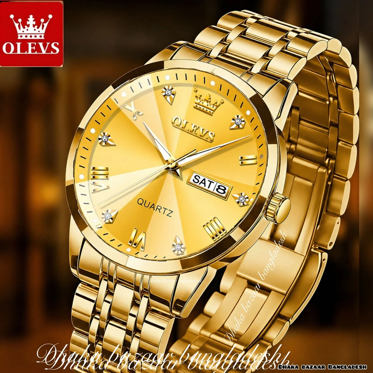 OliveZ নতুন ডিজাইনের পুরুষদের জন্য ঘড়ি GOLDEN