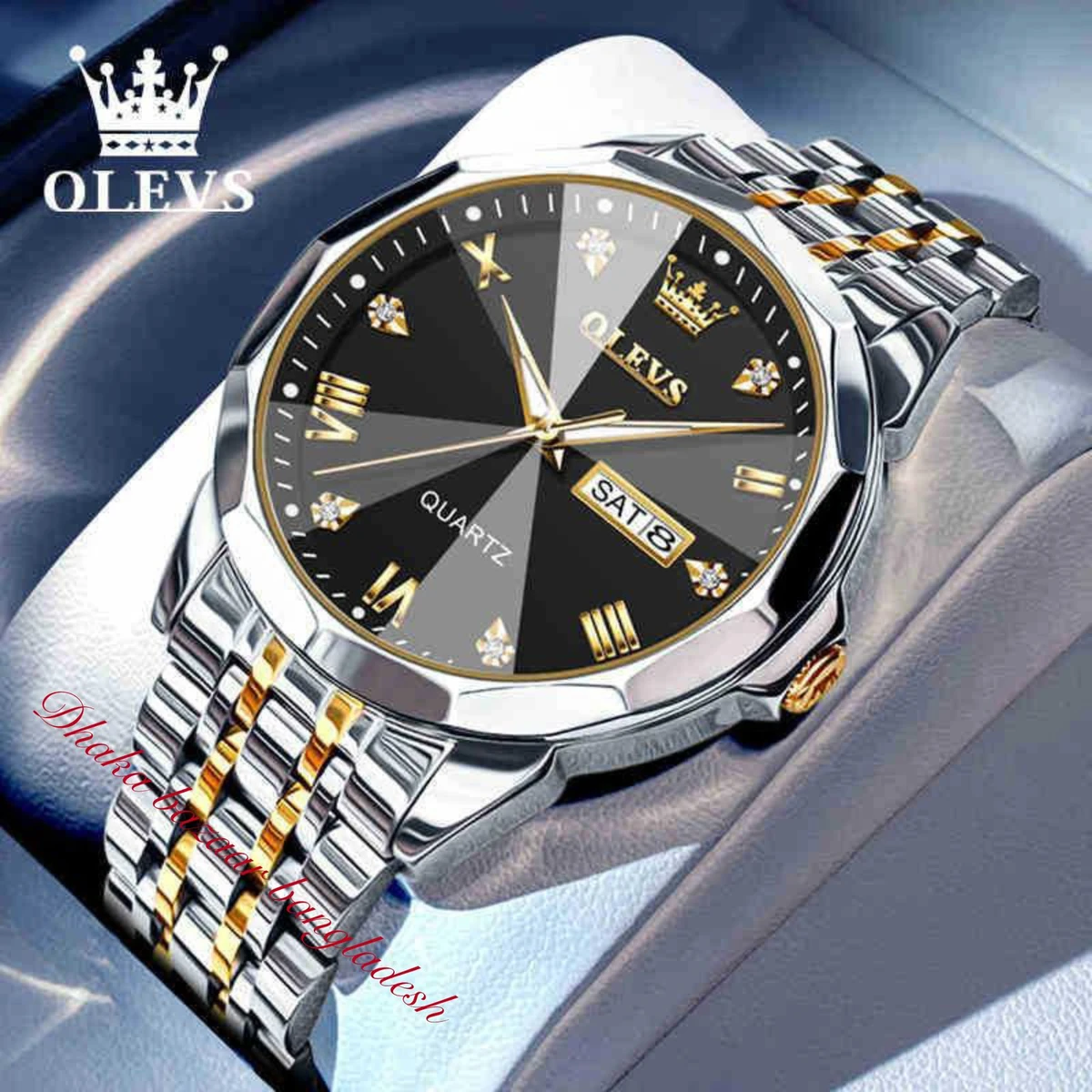 OliveZ নতুন ডিজাইনের পুরুষদের জন্য ঘড়ি BSILVER GOLDEN BLACK