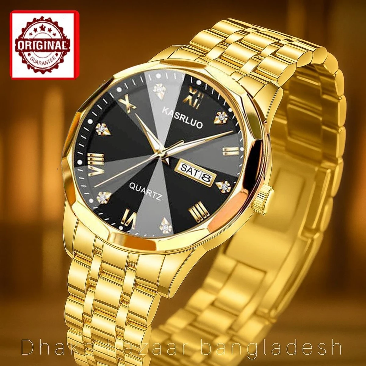 KAS MAN নতুন ডিজাইনের পুরুষদের জন্য ঘড়ি GOLDEN BLACK